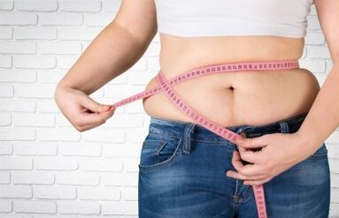 Fat deposits at the waist